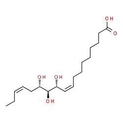 ChemSpider 2D Image | (9Z,11R,12S,13S,15Z)-11,12,13-Trihydroxy-9,15-octadecadienoic acid | C18H32O5