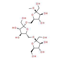 ChemSpider 2D Image | Methyl beta-D-fructofuranosyl-(2->6)-beta-D-fructofuranosyl-(2->6)-beta-D-fructofuranoside | C19H34O16