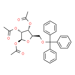 ChemSpider 2D Image | 1,2,3-Tri-O-acetyl-5-O-trityl-beta-D-ribofuranose | C30H30O8