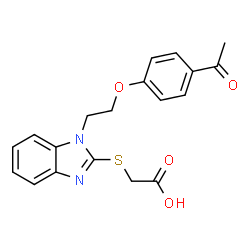 ChemSpider 2D Image | ({1-[2-(4-acetylphenoxy)ethyl]-1,3-benzodiazol-2-yl}sulfanyl)acetic acid | C19H18N2O4S