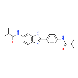 ChemSpider 2D Image | N-{4-[5-(Isobutyrylamino)-1H-benzimidazol-2-yl]phenyl}-2-methylpropanamide | C21H24N4O2
