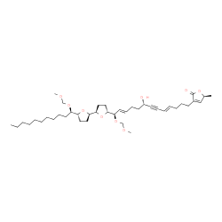 ChemSpider 2D Image | (5S)-3-[(4E,8S,11E,13R)-8-Hydroxy-13-(methoxymethoxy)-13-{(2R,2'R,5R,5'R)-5'-[(1R)-1-(methoxymethoxy)undecyl]octahydro-2,2'-bifuran-5-yl}-4,11-tridecadien-6-yn-1-yl]-5-methyl-2(5H)-furanone | C41H66O9