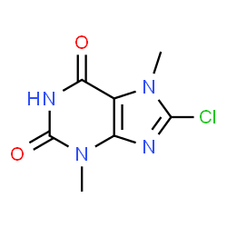 ChemSpider 2D Image | 8-Chloro-3,7-dihydro-3,7-dimethyl-1H-purine-2,6-dione | C7H7ClN4O2