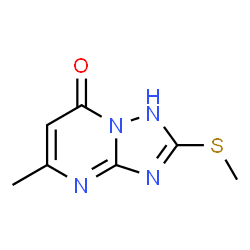 ChemSpider 2D Image | 5-Methyl-2-(Methylthio)(1,2,4)Triazolo(1,5-A)Pyrimidin-7(1H)-One | C7H8N4OS