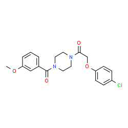 ChemSpider 2D Image | 2-(4-Chlorophenoxy)-1-[4-(3-methoxybenzoyl)-1-piperazinyl]ethanone | C20H21ClN2O4