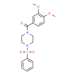 ChemSpider 2D Image | (3,4-Dimethoxyphenyl)[4-(phenylsulfonyl)-1-piperazinyl]methanone | C19H22N2O5S
