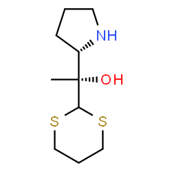 ChemSpider 2D Image | (1R)-1-(1,3-Dithian-2-yl)-1-[(2S)-2-pyrrolidinyl]ethanol | C10H19NOS2