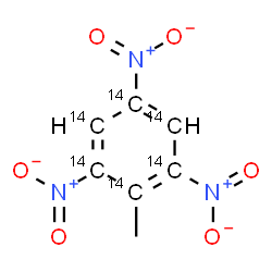 ChemSpider 2D Image | 2-Methyl-1,3,5-trinitro(~14~C_6_)benzene | C14C6H5N3O6