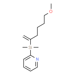 ChemSpider 2D Image | 2-[(6-Methoxy-1-hexen-2-yl)(dimethyl)silyl]pyridine | C14H23NOSi