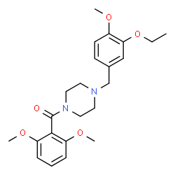 ChemSpider 2D Image | (2,6-Dimethoxyphenyl)[4-(3-ethoxy-4-methoxybenzyl)-1-piperazinyl]methanone | C23H30N2O5