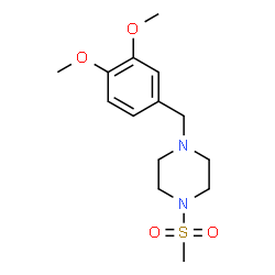 ChemSpider 2D Image | 1-(3,4-Dimethoxybenzyl)-4-(methylsulfonyl)piperazine | C14H22N2O4S