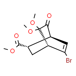 ChemSpider 2D Image | Methyl (1R,2S,4R)-5-bromo-8,8-dimethoxy-7-oxobicyclo[2.2.2]oct-5-ene-2-carboxylate | C12H15BrO5