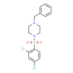 ChemSpider 2D Image | 1-benzyl-4-(2,4-dichlorobenzenesulfonyl)piperazine | C17H18Cl2N2O2S