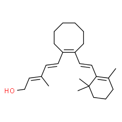 ChemSpider 2D Image | (2E,4E)-3-Methyl-5-{(1Z)-2-[(E)-2-(2,6,6-trimethyl-1-cyclohexen-1-yl)vinyl]-1-cycloocten-1-yl}-2,4-pentadien-1-ol | C25H38O