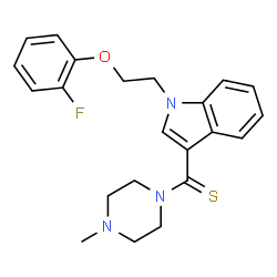 ChemSpider 2D Image | {1-[2-(2-Fluorophenoxy)ethyl]-1H-indol-3-yl}(4-methyl-1-piperazinyl)methanethione | C22H24FN3OS