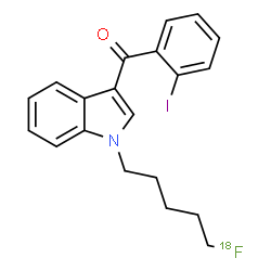 ChemSpider 2D Image | {1-[5-(~18~F)Fluoropentyl]-1H-indol-3-yl}(2-iodophenyl)methanone | C20H1918FINO