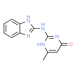 ChemSpider 2D Image | 2-(1H-Benzimidazol-2-ylamino)-6-methyl-4(1H)-pyrimidinone | C12H11N5O