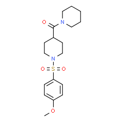 ChemSpider 2D Image | {1-[(4-Methoxyphenyl)sulfonyl]-4-piperidinyl}(1-piperidinyl)methanone | C18H26N2O4S