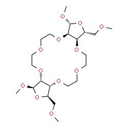ChemSpider 2D Image | (1R,3R,3aR,10aR,11R,13R,13aR,20aR)-1,13-Dimethoxy-3,11-bis(methoxymethyl)hexadecahydrodifuro[3,4-b:3',4'-k][1,4,7,10,13,16]hexaoxacyclooctadecine | C22H40O12