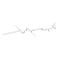 ChemSpider 2D Image | (5S)-3-[(3R,4E,11E,13R)-3-Hydroxy-13-(methoxymethoxy)-13-{(2R,2'R,5R,5'R)-5'-[(1R)-1-(methoxymethoxy)undecyl]octahydro-2,2'-bifuran-5-yl}-4,11-tridecadien-6-yn-1-yl]-5-methyl-2(5H)-furanone | C41H66O9