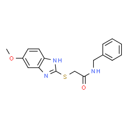 ChemSpider 2D Image | N-Benzyl-2-[(5-methoxy-1H-benzimidazol-2-yl)sulfanyl]acetamide | C17H17N3O2S