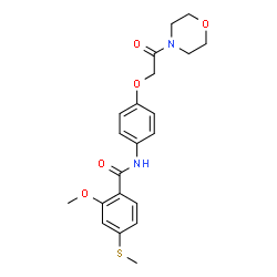 ChemSpider 2D Image | 2-Methoxy-4-(methylsulfanyl)-N-{4-[2-(4-morpholinyl)-2-oxoethoxy]phenyl}benzamide | C21H24N2O5S