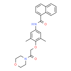 ChemSpider 2D Image | N-{3,5-Dimethyl-4-[2-(4-morpholinyl)-2-oxoethoxy]phenyl}-1-naphthamide | C25H26N2O4