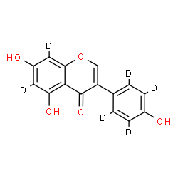 ChemSpider 2D Image | 5,7-Dihydroxy-3-[4-hydroxy(~2~H_4_)phenyl](6,8-~2~H_2_)-4H-chromen-4-one | C15H4D6O5