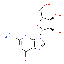ChemSpider 2D Image | (N~2~-~15~N)Guanosine | C10H13N415NO5