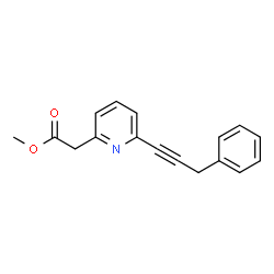 ChemSpider 2D Image | Methyl [6-(3-phenyl-1-propyn-1-yl)-2-pyridinyl]acetate | C17H15NO2