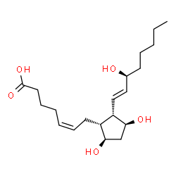 ChemSpider 2D Image | (5Z,9beta,11beta,12alpha,13E,15S)-9,11,15-Trihydroxyprosta-5,13-dien-1-oic acid | C20H34O5