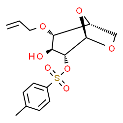 ChemSpider 2D Image | (1R,2S,3S,4R,5R)-2-(Allyloxy)-3-hydroxy-6,8-dioxabicyclo[3.2.1]oct-4-yl 4-methylbenzenesulfonate | C16H20O7S