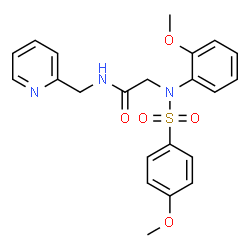 ChemSpider 2D Image | N~2~-(2-Methoxyphenyl)-N~2~-[(4-methoxyphenyl)sulfonyl]-N-(2-pyridinylmethyl)glycinamide | C22H23N3O5S