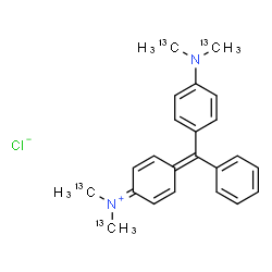 ChemSpider 2D Image | 4-[(4-{Bis[(~13~C)methyl]amino}phenyl)(phenyl)methylene]-N,N-bis[(~13~C)methyl]-2,5-cyclohexadien-1-iminium chloride | C1913C4H25ClN2