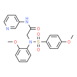 ChemSpider 2D Image | N~2~-(2-Methoxyphenyl)-N~2~-[(4-methoxyphenyl)sulfonyl]-N-3-pyridinylglycinamide | C21H21N3O5S
