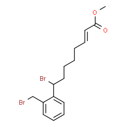 ChemSpider 2D Image | Methyl (2E)-8-bromo-8-[2-(bromomethyl)phenyl]-2-octenoate | C16H20Br2O2