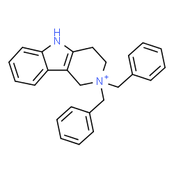 ChemSpider 2D Image | 2,2-Dibenzyl-2,3,4,5-tetrahydro-1H-pyrido[4,3-b]indol-2-ium | C25H25N2