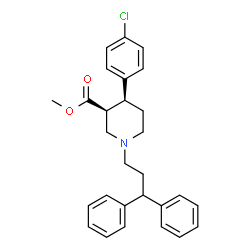 ChemSpider 2D Image | Methyl (3S,4S)-4-(4-chlorophenyl)-1-(3,3-diphenylpropyl)-3-piperidinecarboxylate | C28H30ClNO2