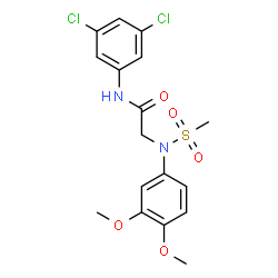 ChemSpider 2D Image | N-(3,5-Dichlorophenyl)-N~2~-(3,4-dimethoxyphenyl)-N~2~-(methylsulfonyl)glycinamide | C17H18Cl2N2O5S