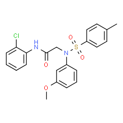 ChemSpider 2D Image | N-(2-Chlorophenyl)-N~2~-(3-methoxyphenyl)-N~2~-[(4-methylphenyl)sulfonyl]glycinamide | C22H21ClN2O4S