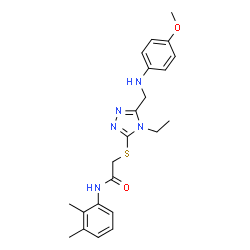 ChemSpider 2D Image | N-(2,3-Dimethylphenyl)-2-[(4-ethyl-5-{[(4-methoxyphenyl)amino]methyl}-4H-1,2,4-triazol-3-yl)sulfanyl]acetamide | C22H27N5O2S