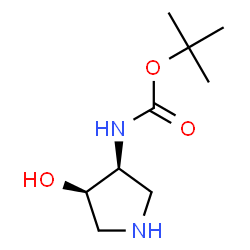 ChemSpider 2D Image | tert-butyl ((3S,4R)-4-hydroxypyrrolidin-3-yl)carbamate | C9H18N2O3