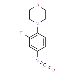 ChemSpider 2D Image | 4-(2-Fluoro-4-isocyanatophenyl)morpholine | C11H11FN2O2