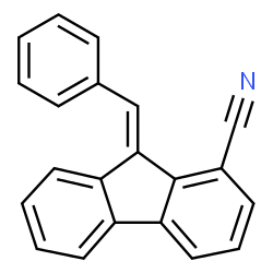 ChemSpider 2D Image | (9E)-9-Benzylidene-9H-fluorene-1-carbonitrile | C21H13N