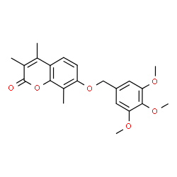 ChemSpider 2D Image | 3,4,8-Trimethyl-7-(3,4,5-trimethoxy-benzyloxy)-chromen-2-one | C22H24O6