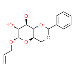 ChemSpider 2D Image | Allyl-4,6-O-benzylidene-a-D-glucopyranoside | C16H20O6