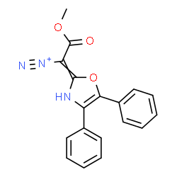 ChemSpider 2D Image | 1-(4,5-Diphenyl-1,3-oxazol-2(3H)-ylidene)-2-methoxy-2-oxoethanediazonium | C18H14N3O3