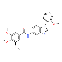 ChemSpider 2D Image | 3,4,5-trimethoxy-N-[1-(2-methoxyphenyl)-1,3-benzodiazol-5-yl]benzamide | C24H23N3O5