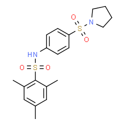 ChemSpider 2D Image | 2,4,6-Trimethyl-N-[4-(1-pyrrolidinylsulfonyl)phenyl]benzenesulfonamide | C19H24N2O4S2