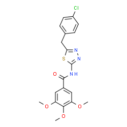 ChemSpider 2D Image | N-[5-(4-Chlorobenzyl)-1,3,4-thiadiazol-2-yl]-3,4,5-trimethoxybenzamide | C19H18ClN3O4S